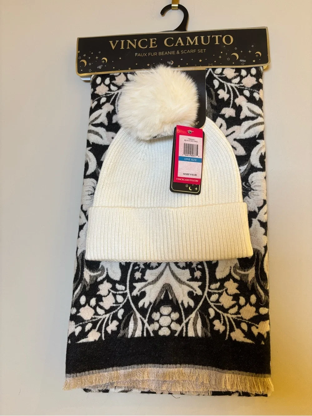 Vince Camuto Scarf and Pom Pom Beanie